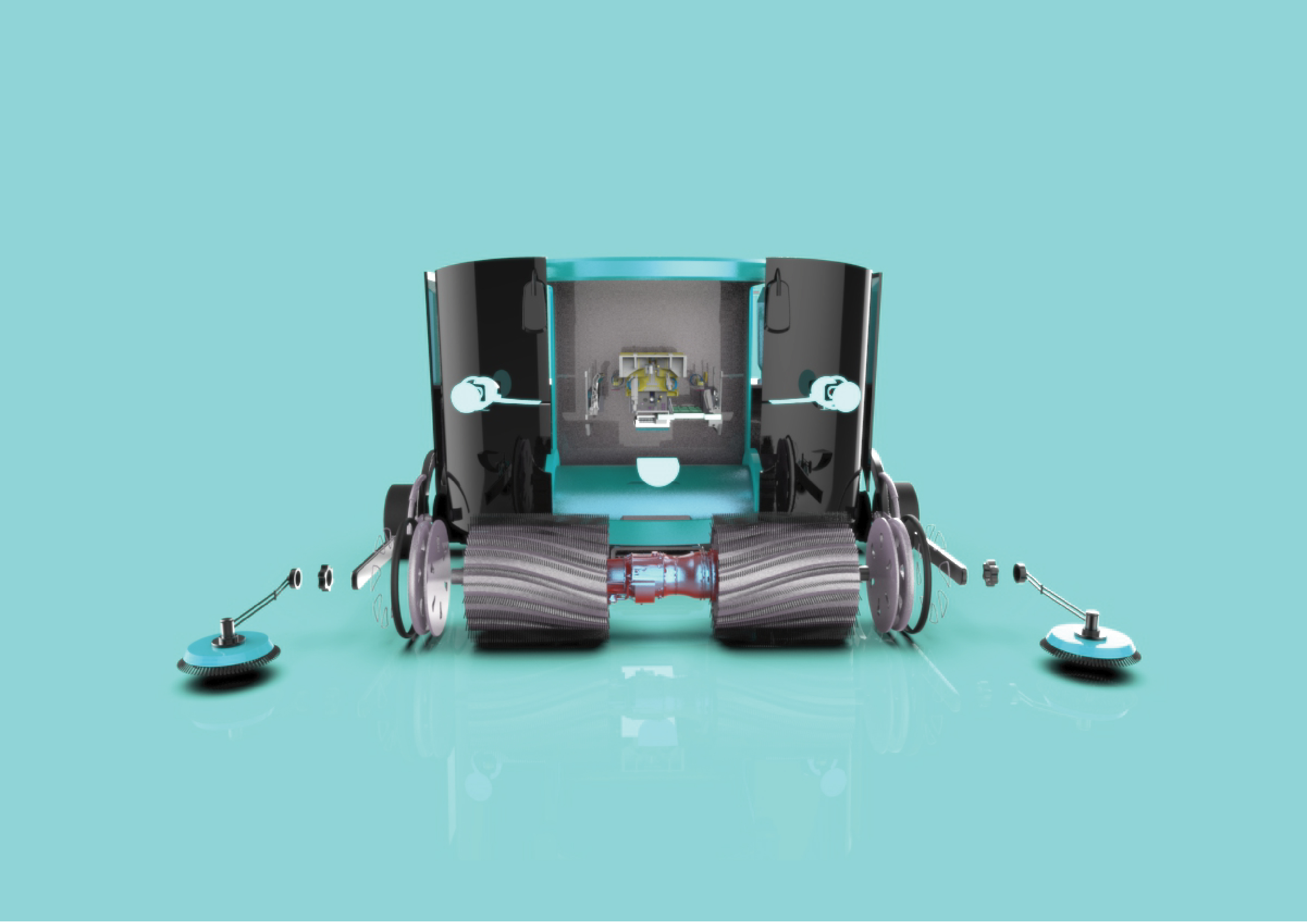 Sweeper, intelligent, concept car.，