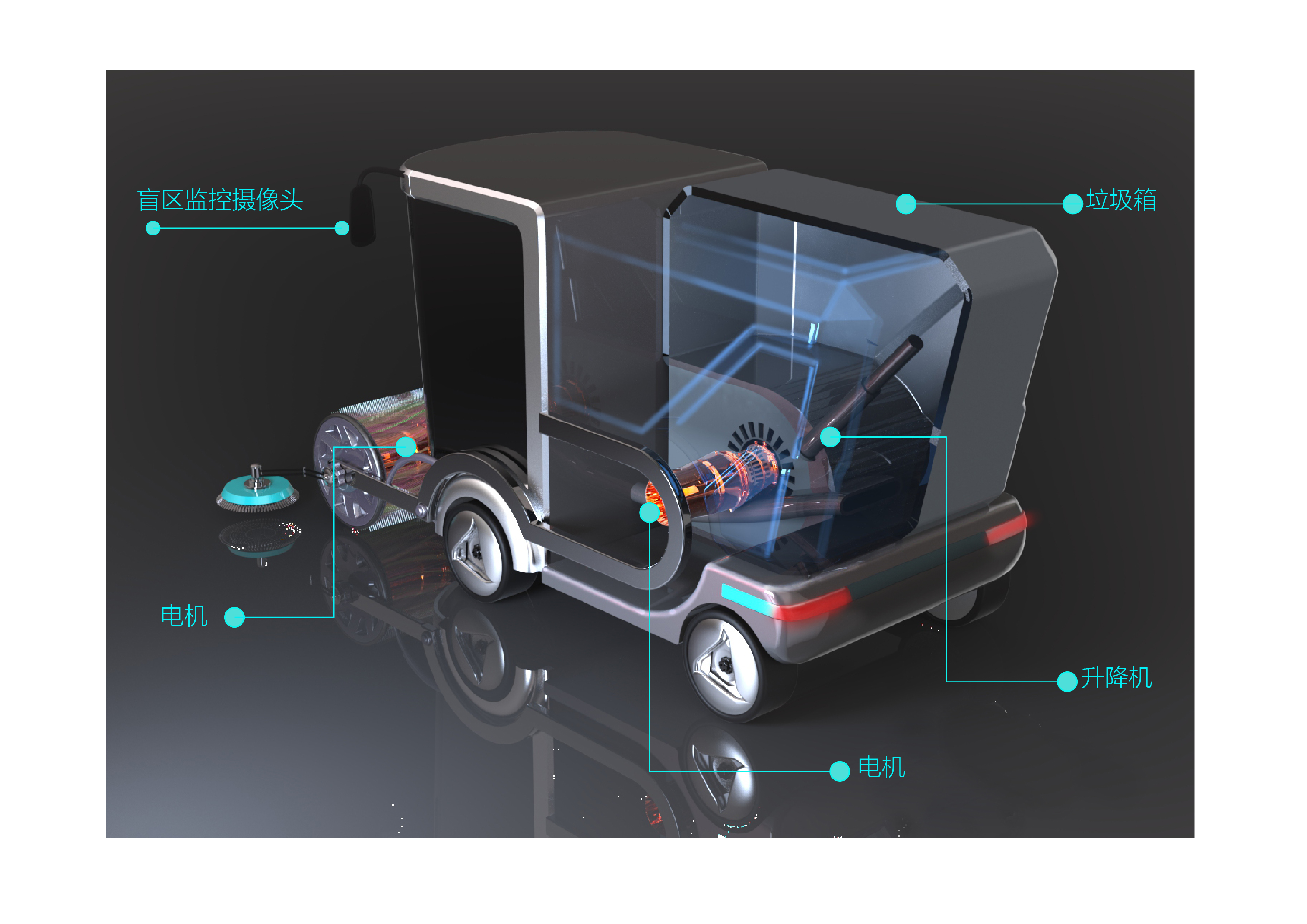 Sweeper, intelligent, concept car.，