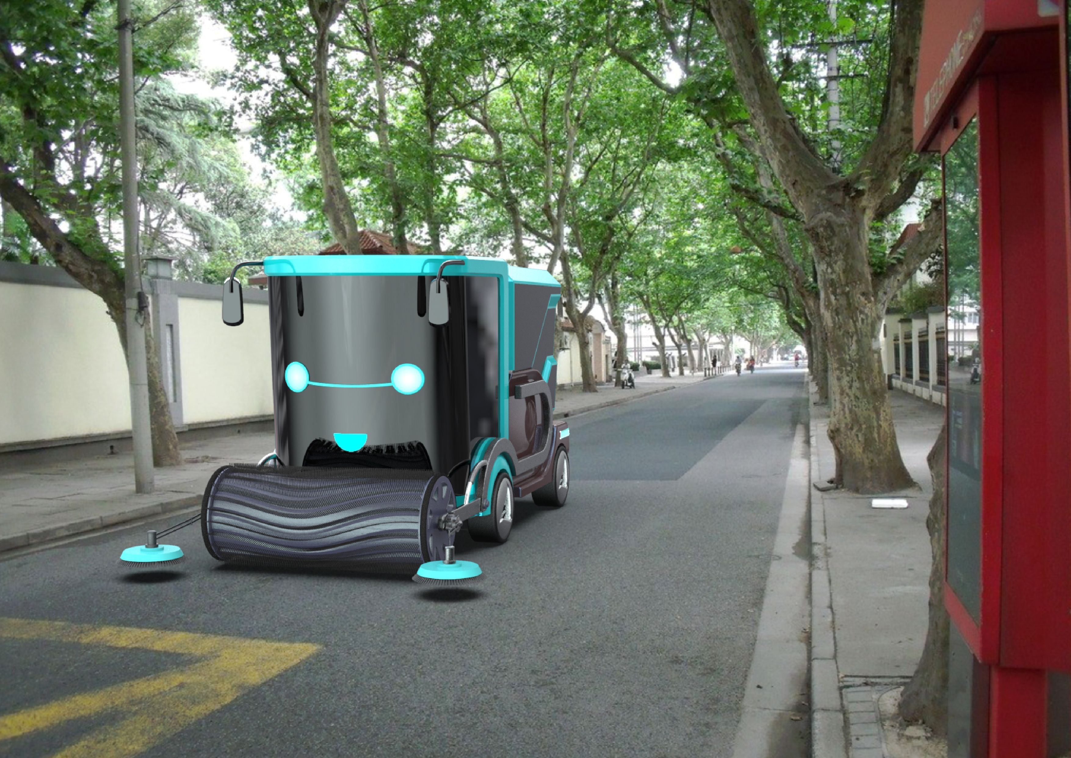 Sweeper, intelligent, concept car.，