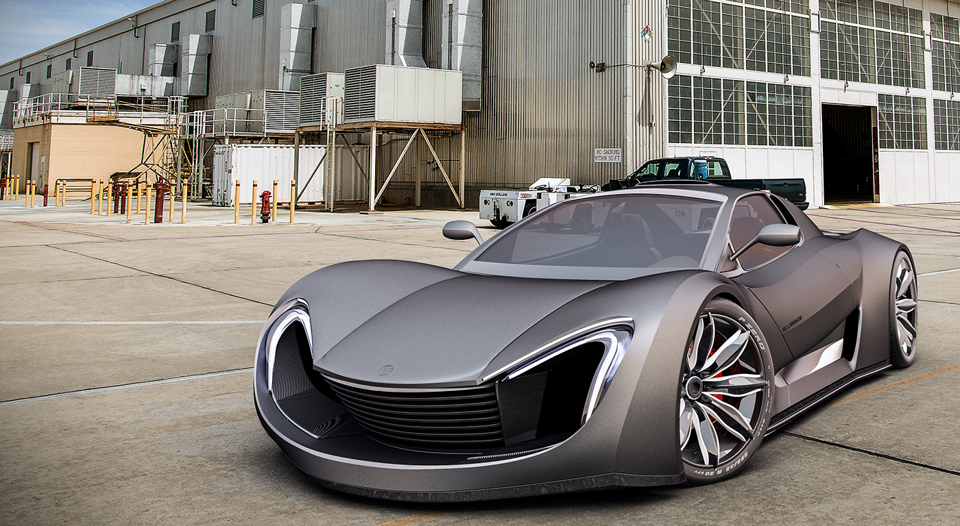 Sports car，Render，high-precision，