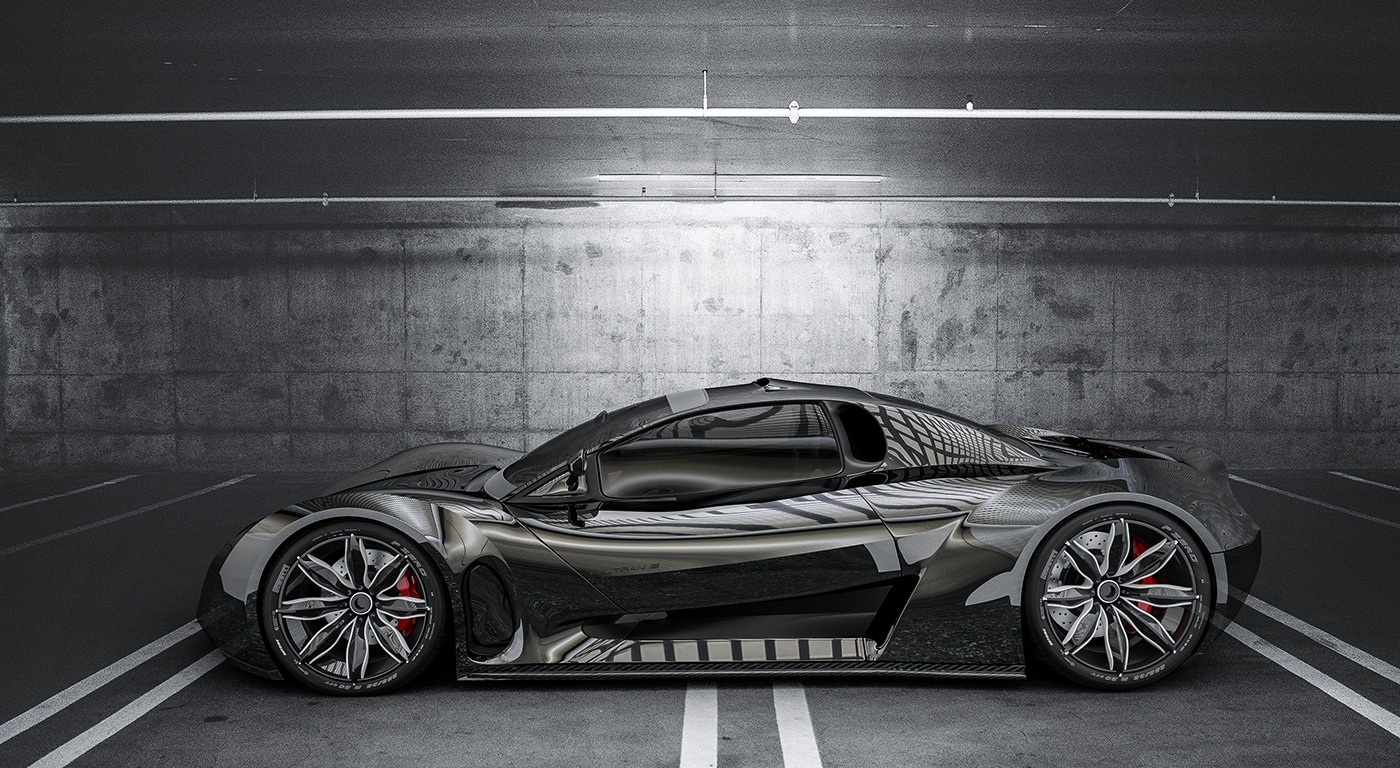 Sports car，Render，high-precision，