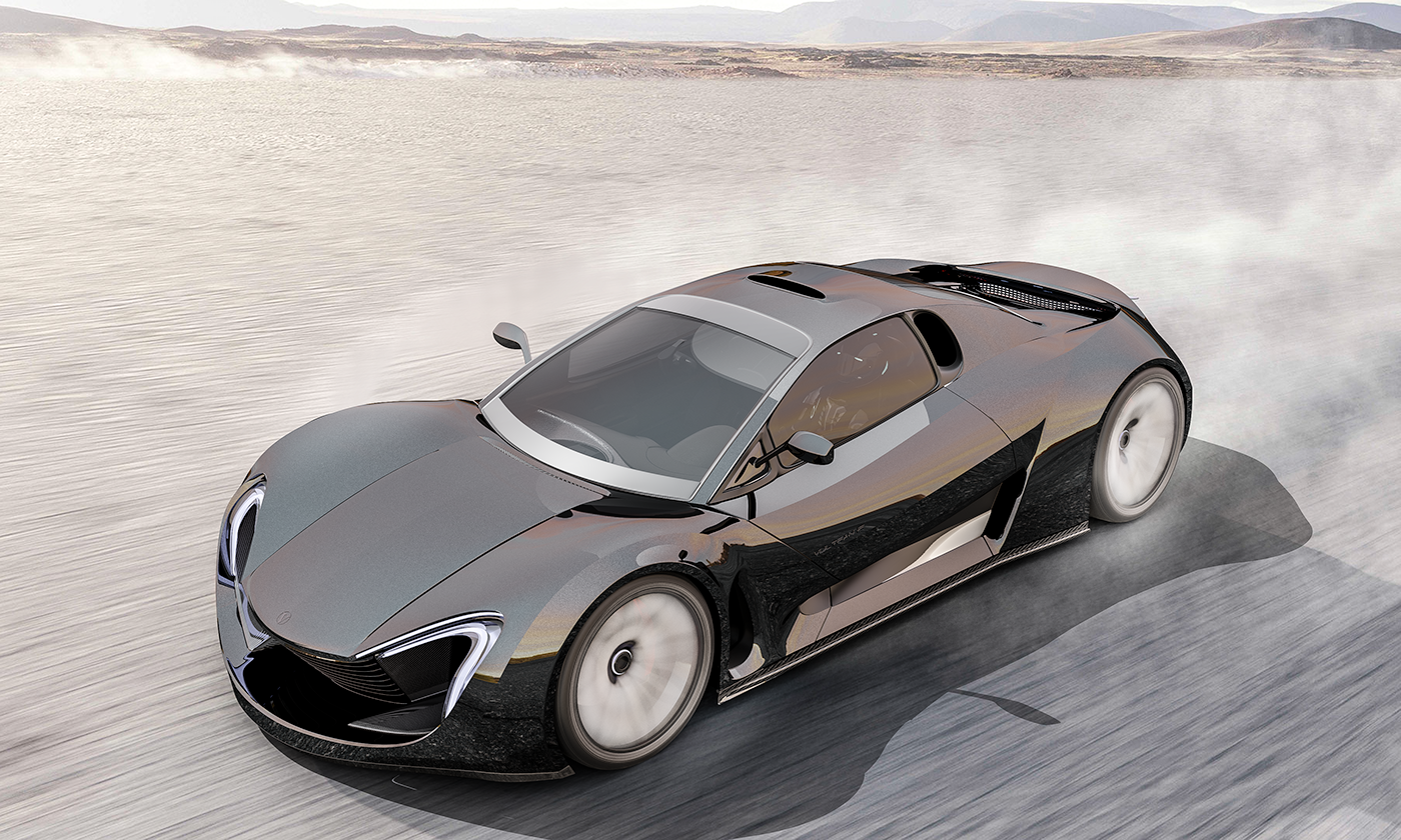 Sports car，Render，high-precision，