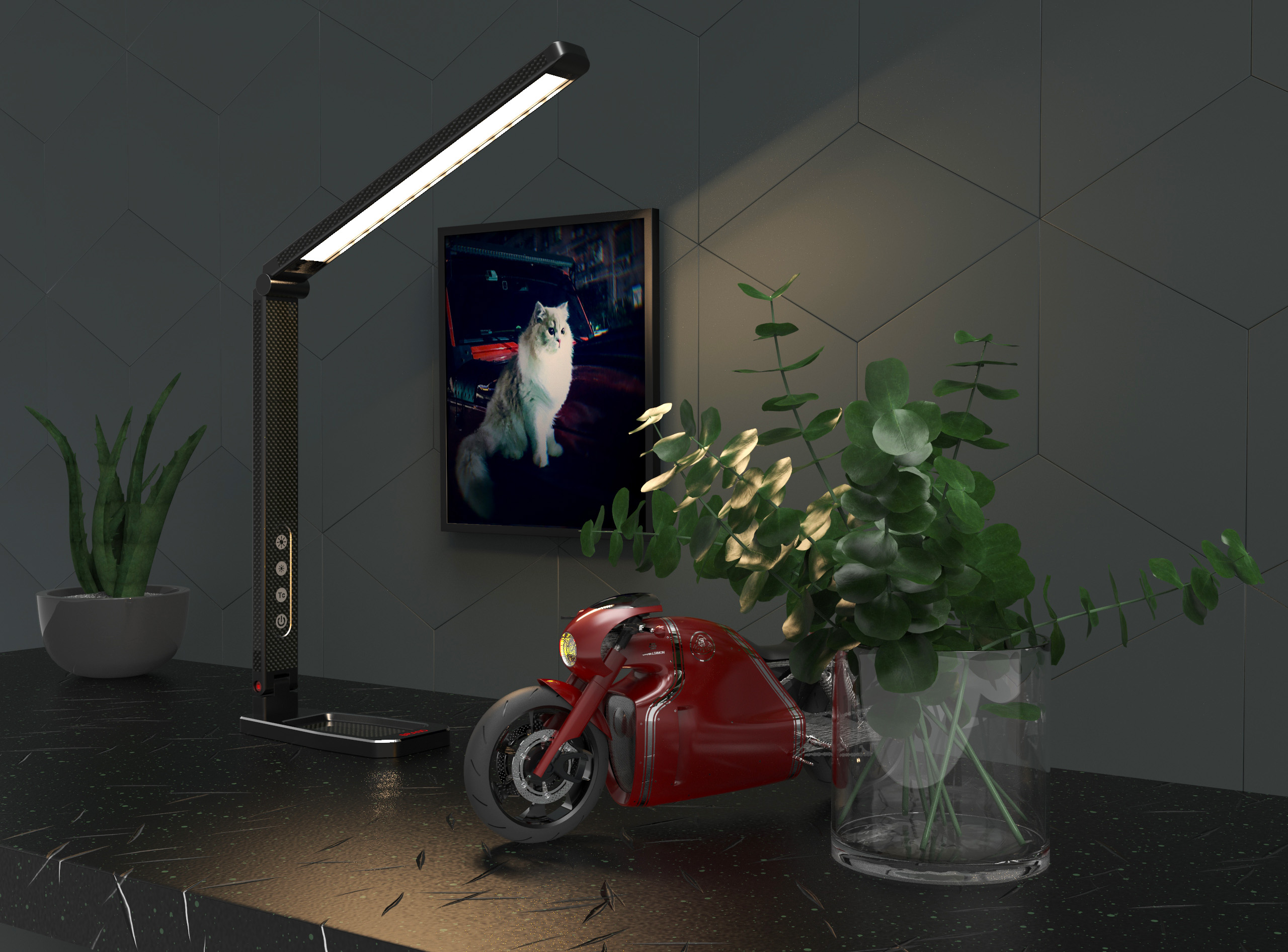 Desk lamp，Multifunctional desk lamp，lamps and lanterns，lighting，environment protection，RC table lamp，
