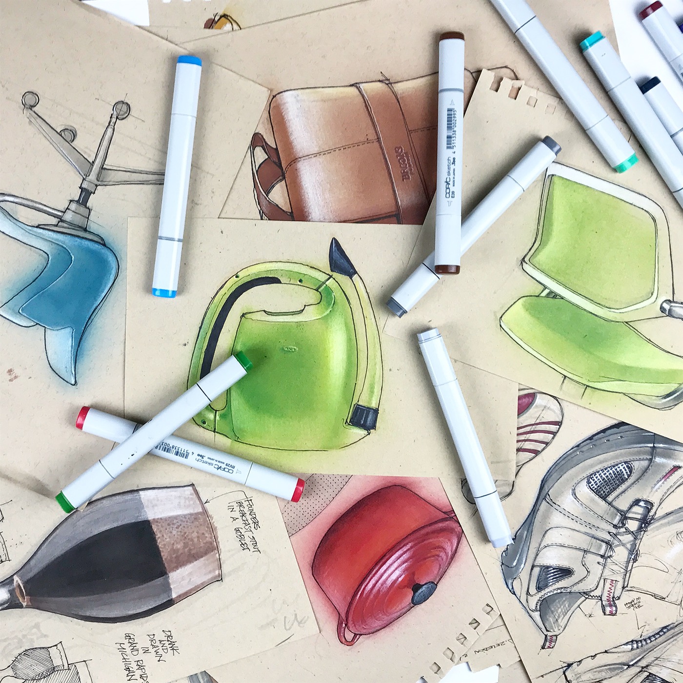 Essays, hand-painted, food，