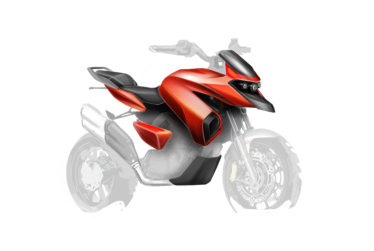 motorcycle，JAWA，locomotive，industrial design，