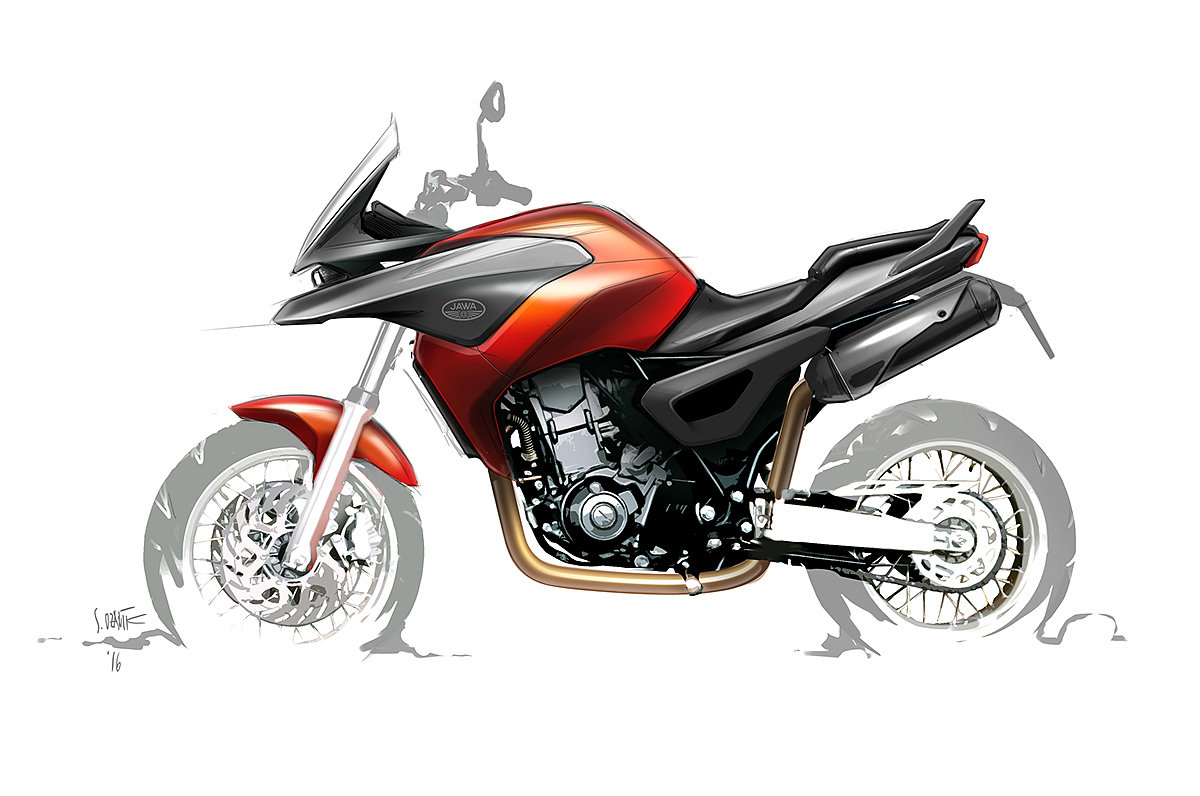 motorcycle，JAWA，locomotive，industrial design，