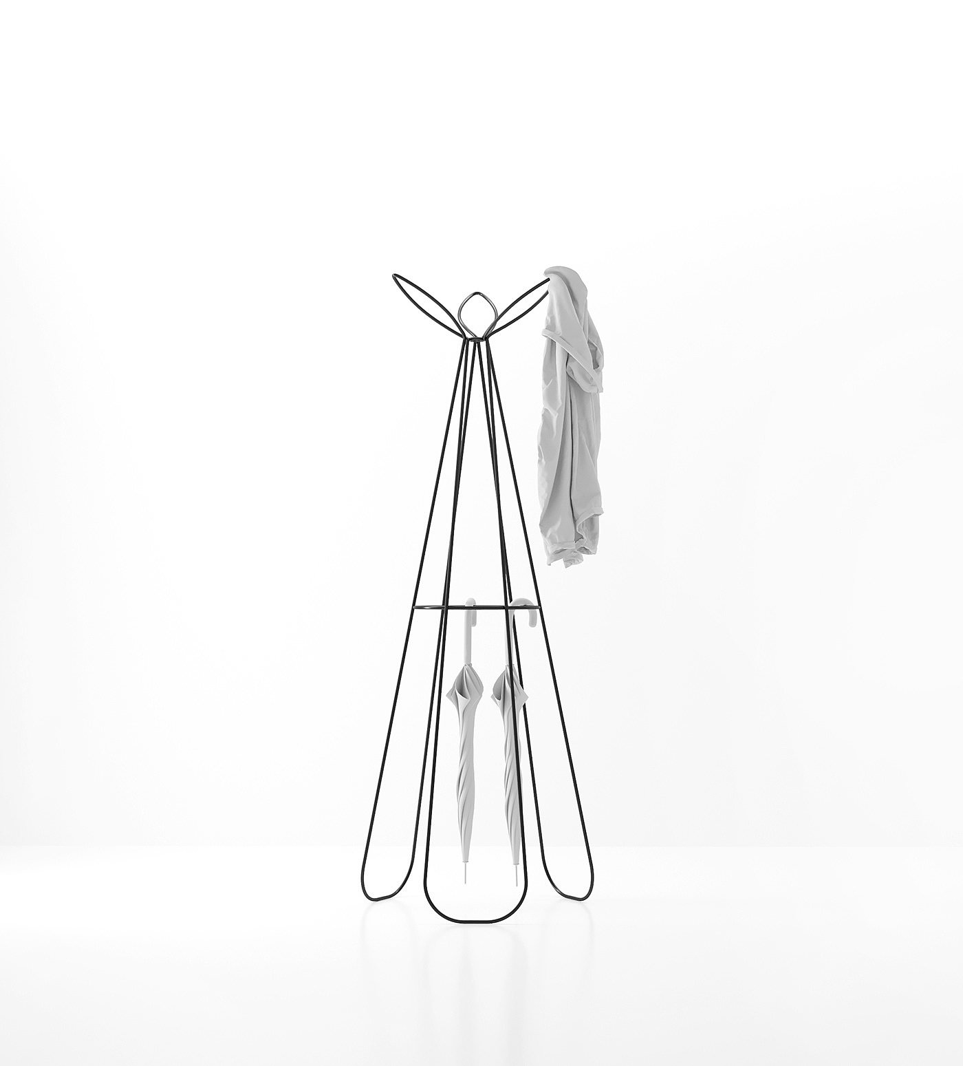coat hanger，Hollowed out，rose，Simplicity，steel wire，