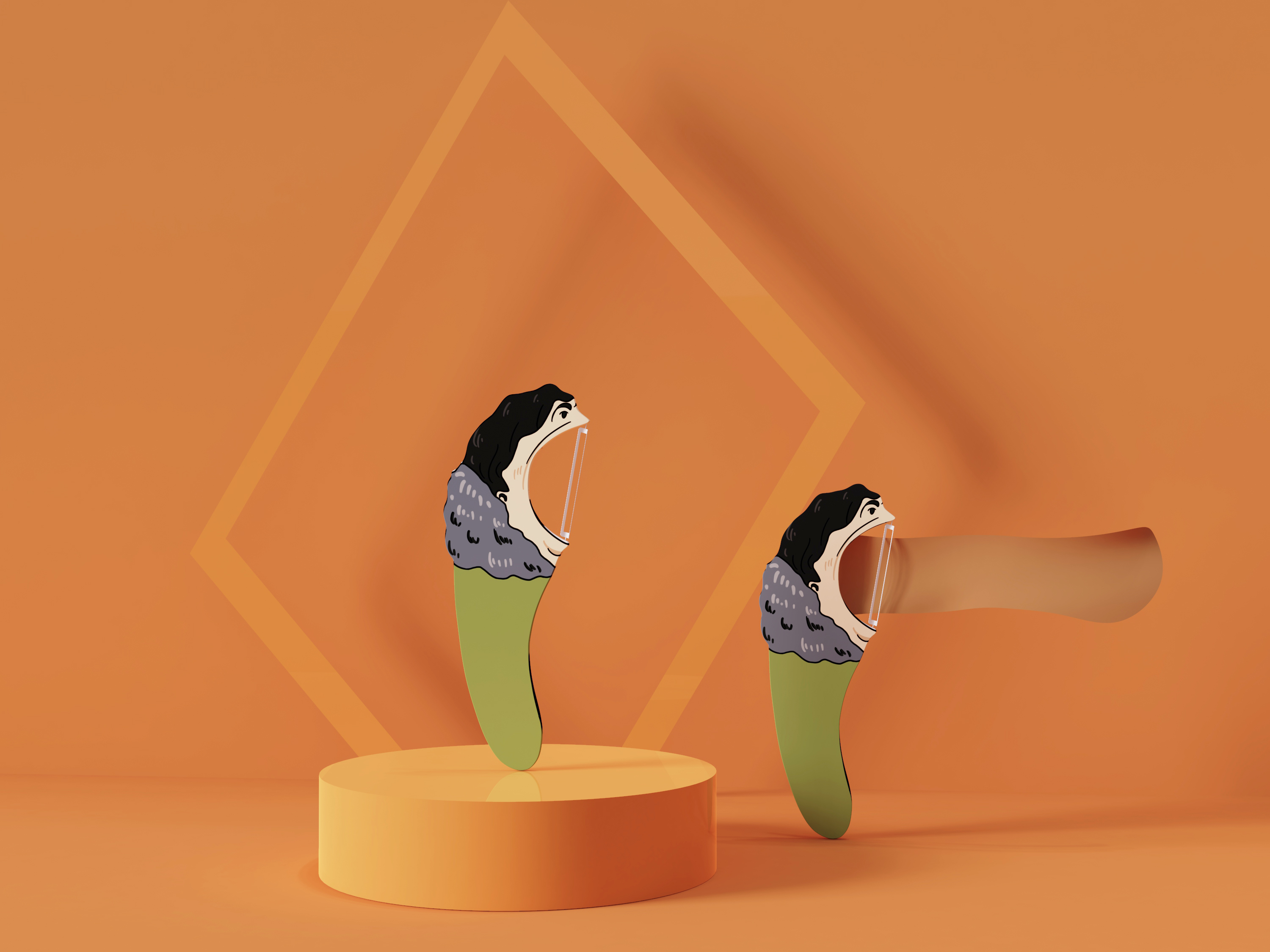 Household daily use，Commodity Design，Peeler，product design，Appearance design，ID design，IP image design，Kitchen supplies design，