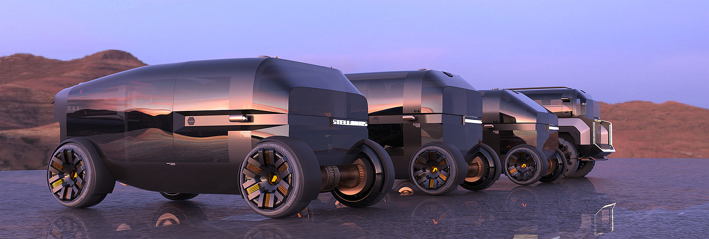 Sandor Happy，Stellantis Ark，Automobile design，three-dimensional model，black，deformation，