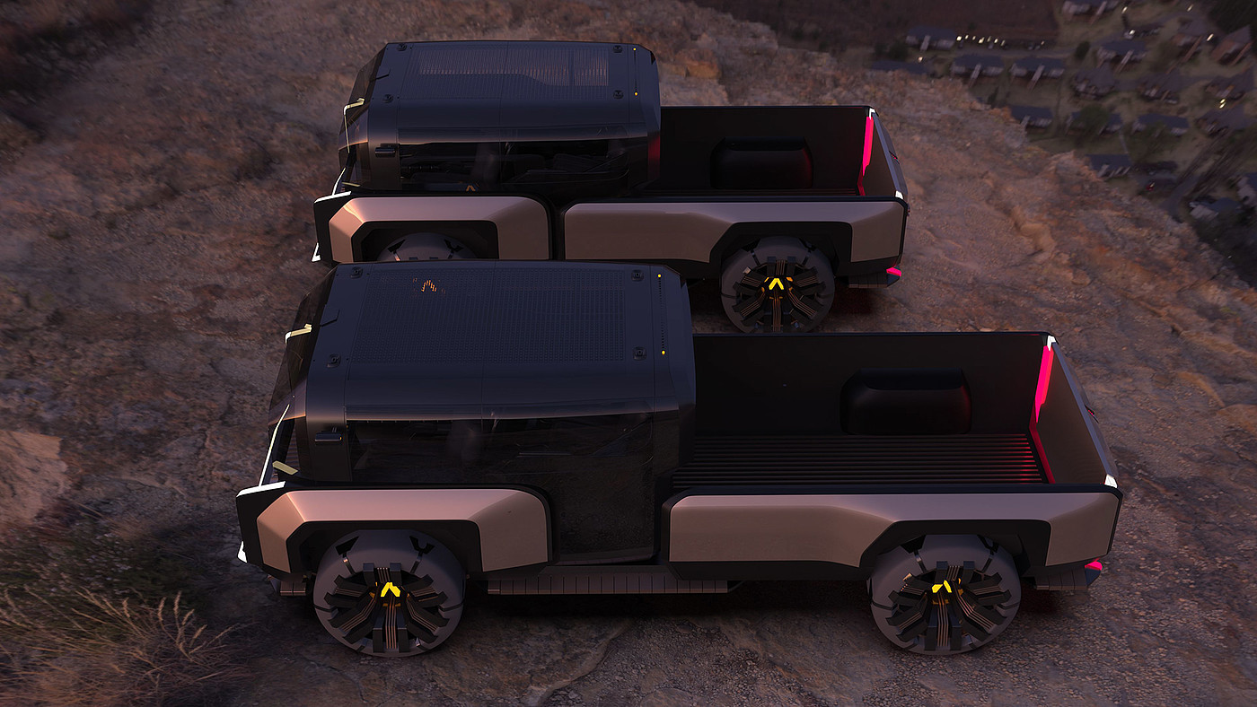 Sandor Happy，Stellantis Ark，Automobile design，three-dimensional model，black，deformation，