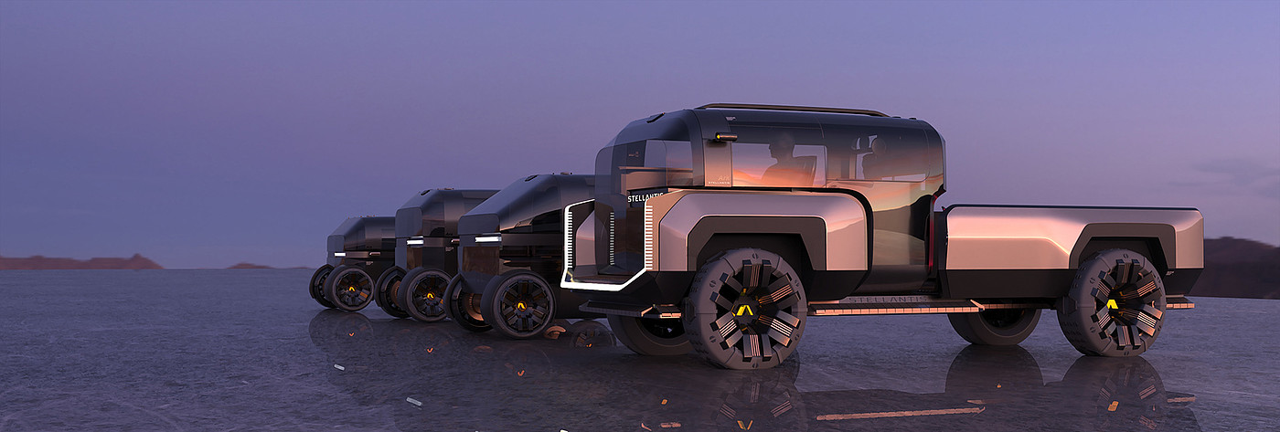 Sandor Happy，Stellantis Ark，Automobile design，three-dimensional model，black，deformation，