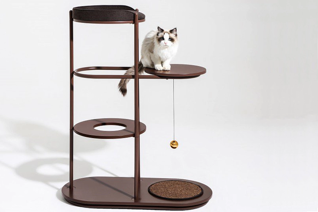 Cat climbing frame，Minimalism，wooden ，Hardwood design，brown，