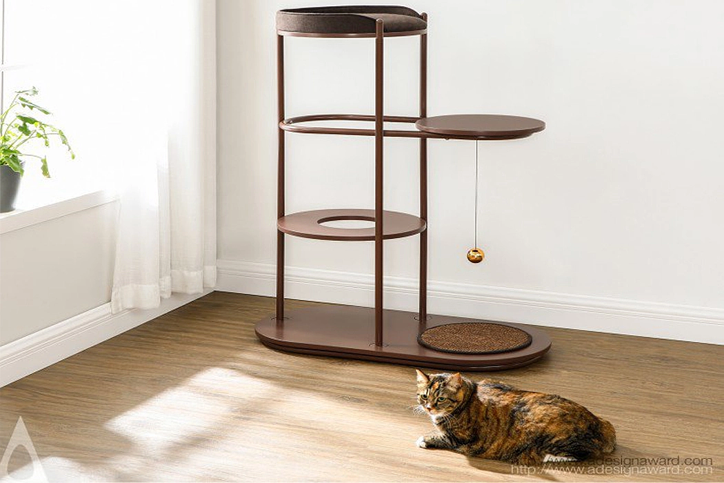 Cat climbing frame，Minimalism，wooden ，Hardwood design，brown，