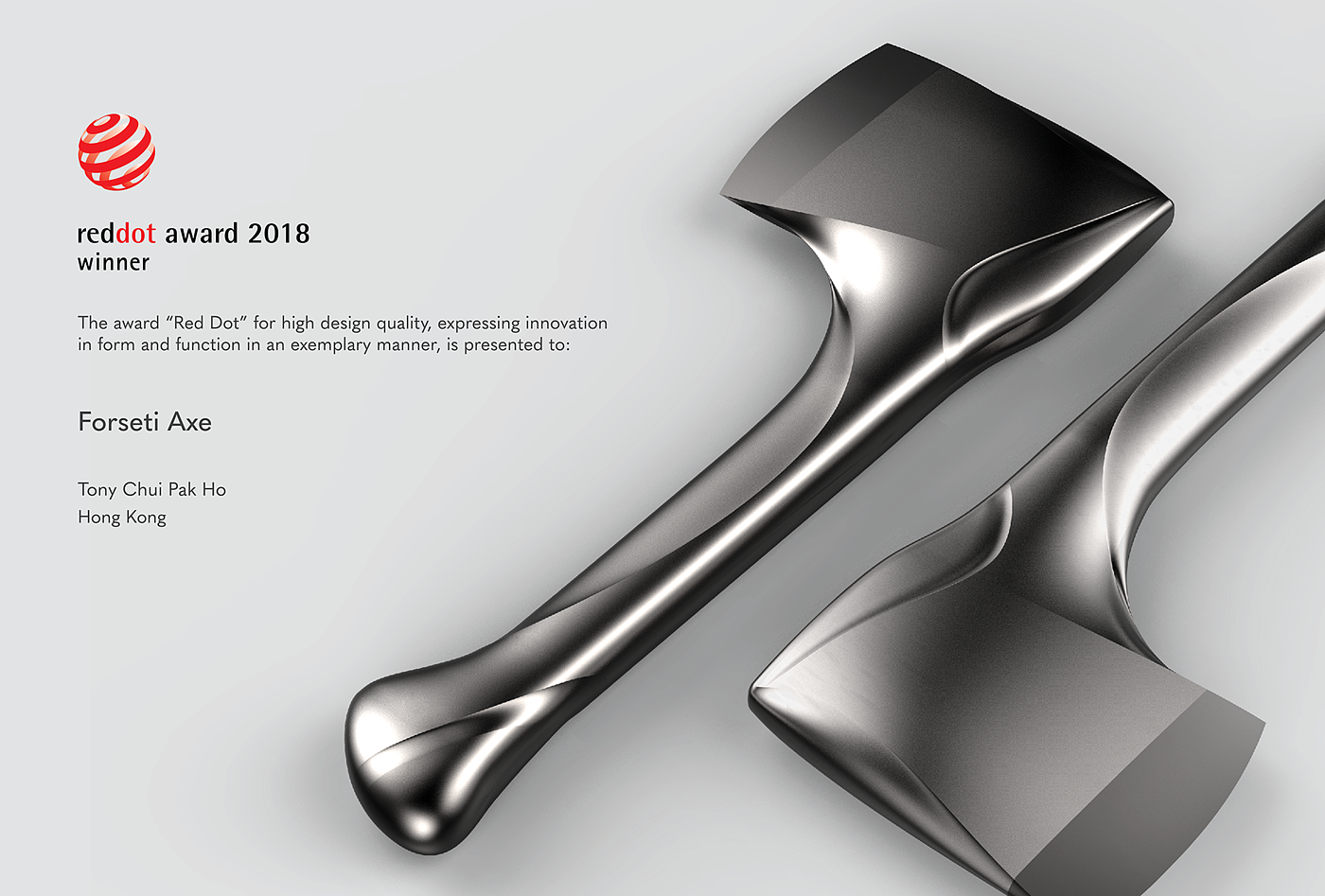 Forseti Axe，Tony Chui，axe，titanium alloy，Winning works of red dot competition，