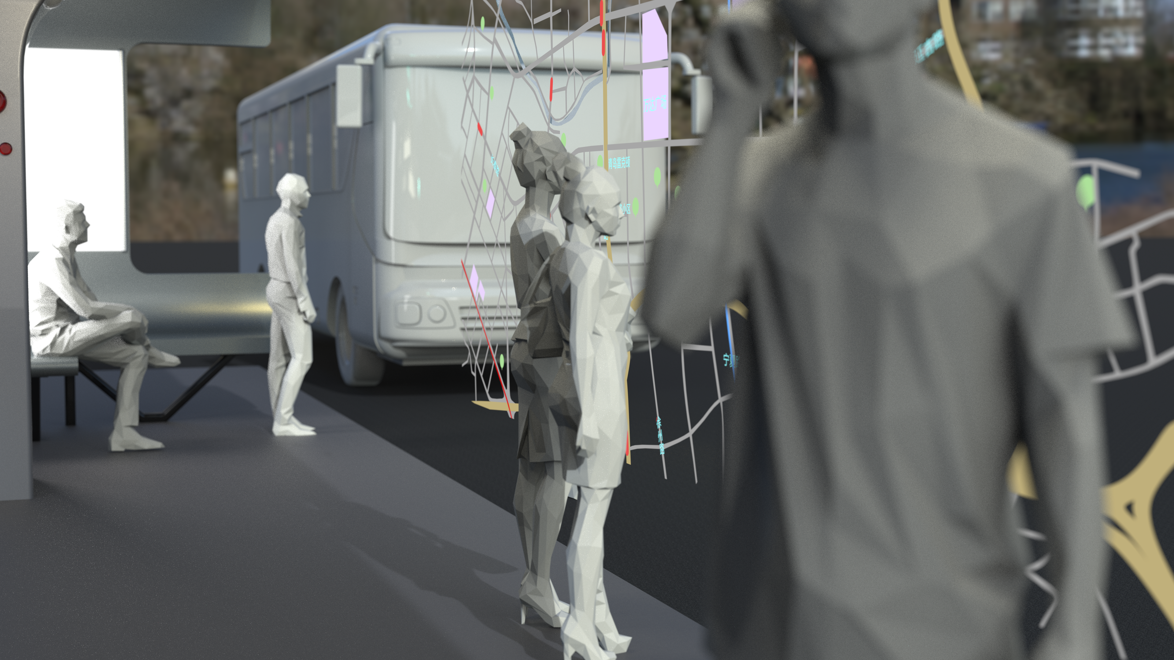 bus station，Digital City，public service，