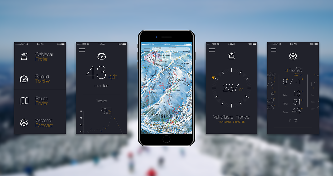 skiing，app，intelligence，