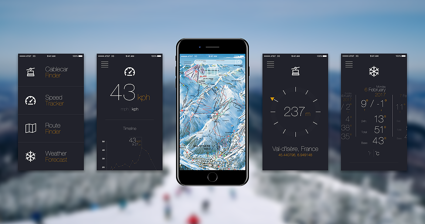 skiing，app，intelligence，