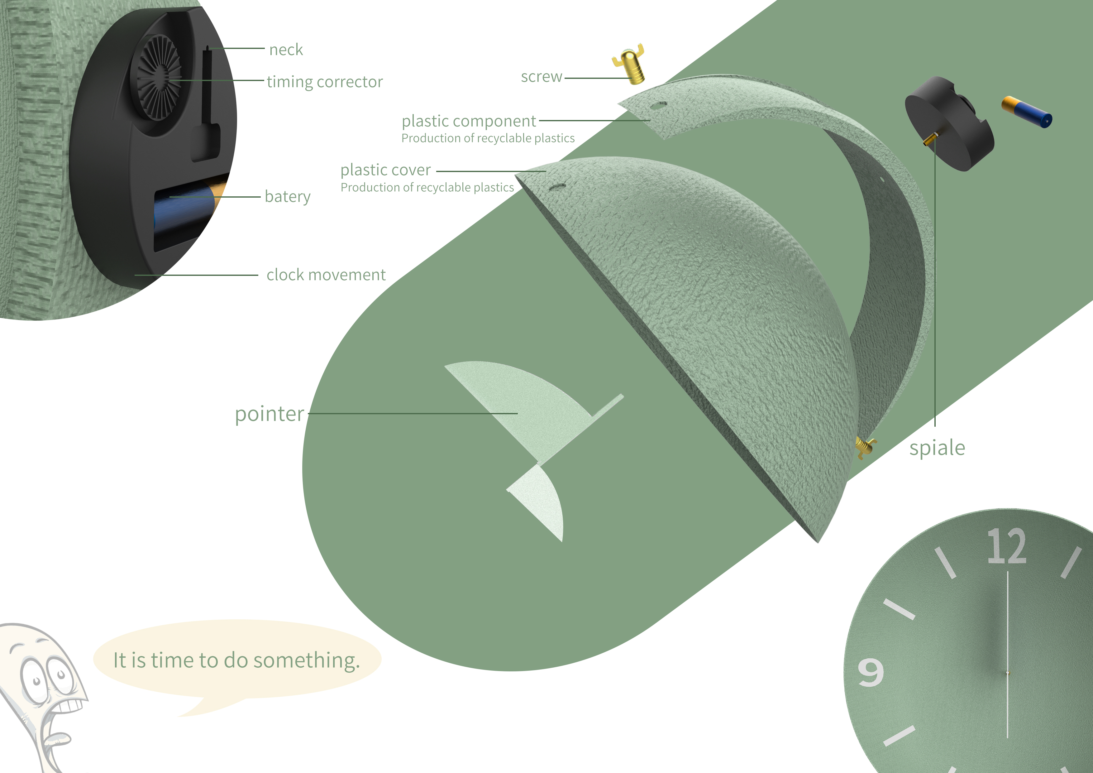 Pay tribute to Bauhaus, wall clock，