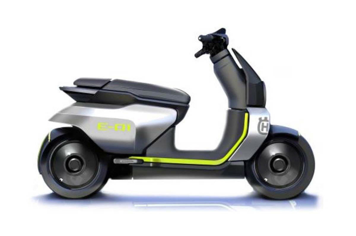 motorcycle，Electric vehicle，black and white，