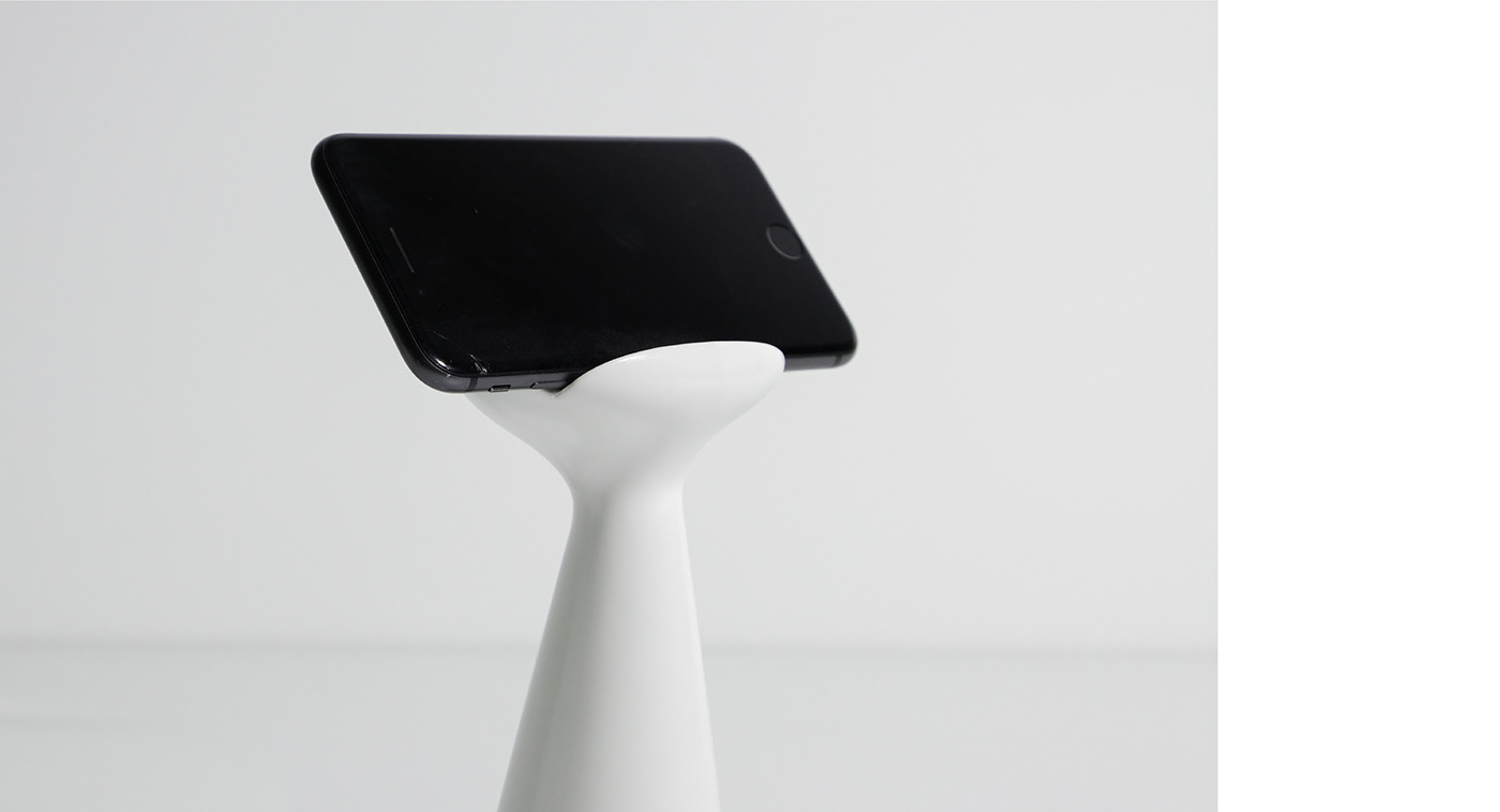 Mobile phone bracket，swan，Spoon，white，