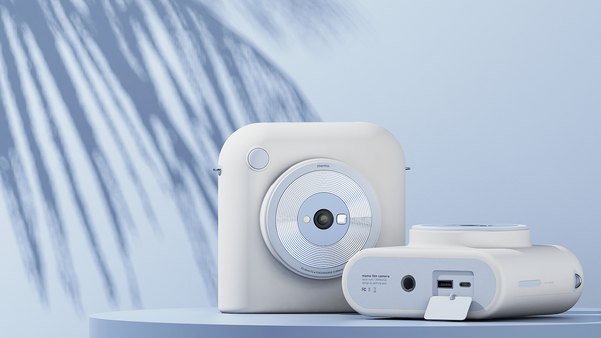 Instant film camera，Memo，Jaehong Park，white，camera，Portable，