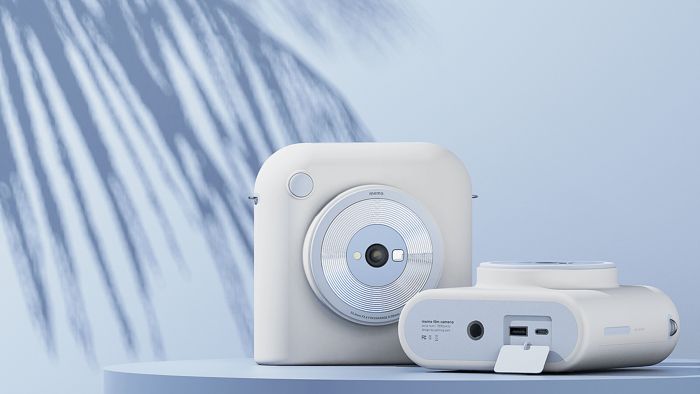 Instant film camera，Memo，Jaehong Park，white，camera，Portable，