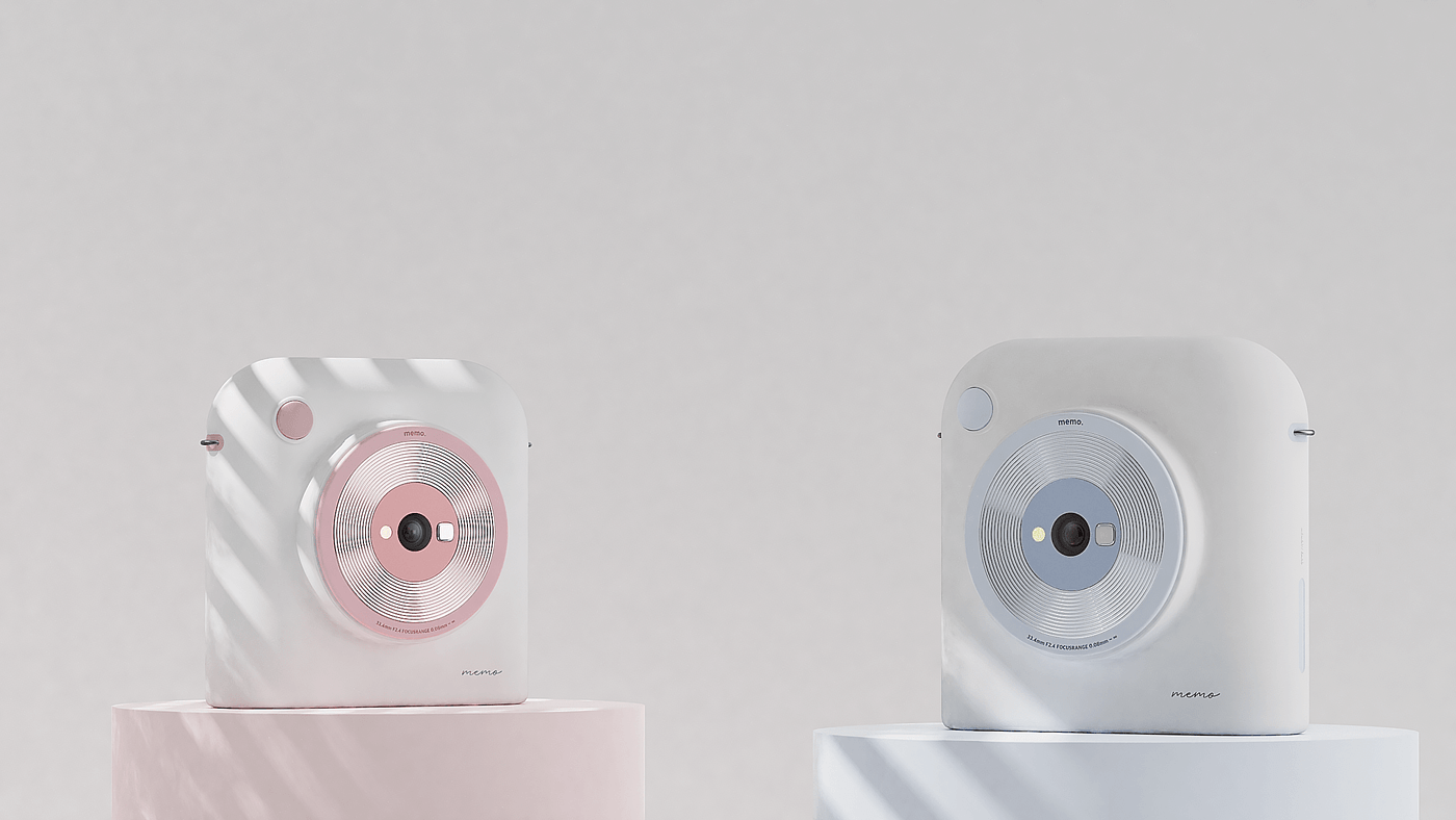 Instant film camera，Memo，Jaehong Park，white，camera，Portable，