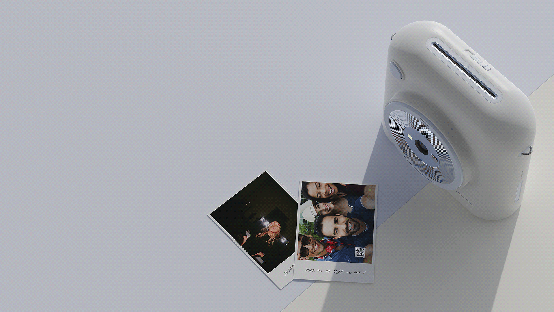 Instant film camera，Memo，Jaehong Park，white，camera，Portable，