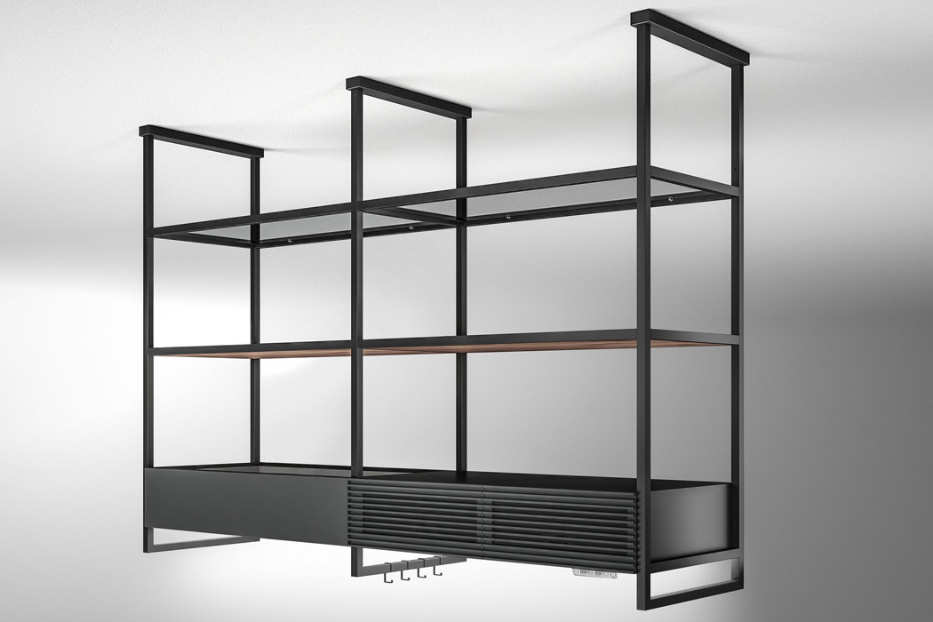 Open Suite，Smoke lampblack machine，kitchenware，Storage rack，black，