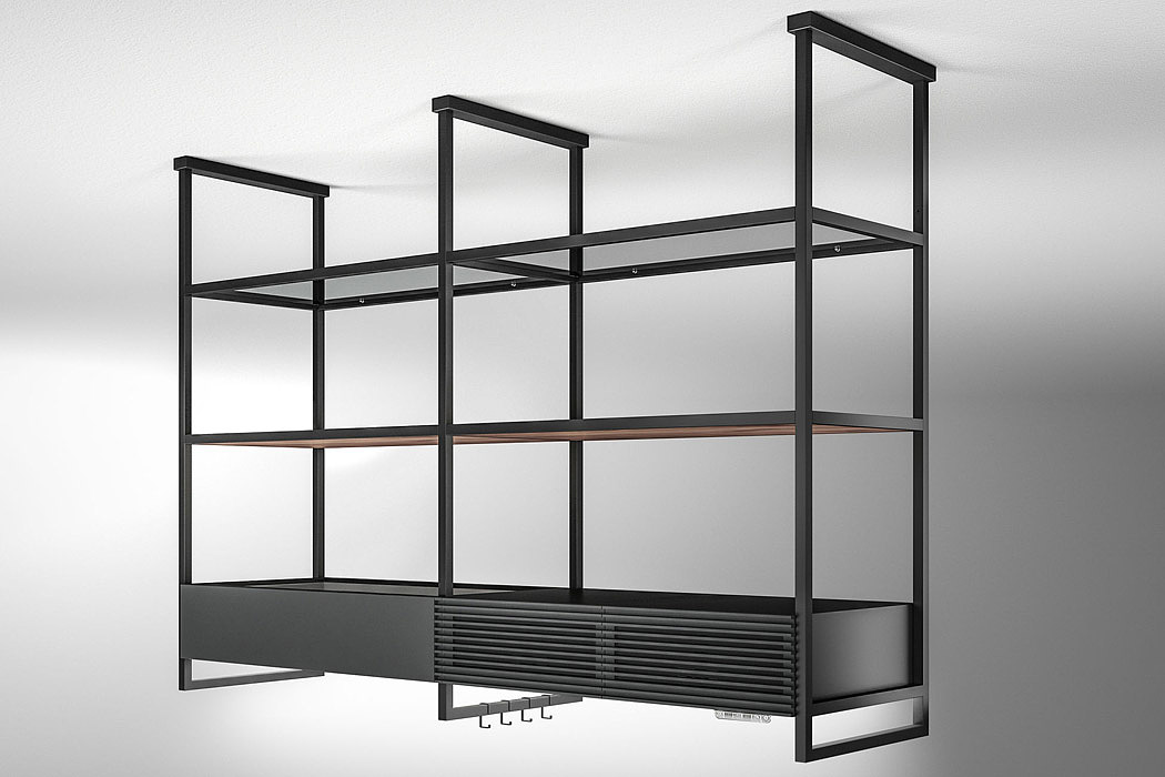 Open Suite，Smoke lampblack machine，kitchenware，Storage rack，black，