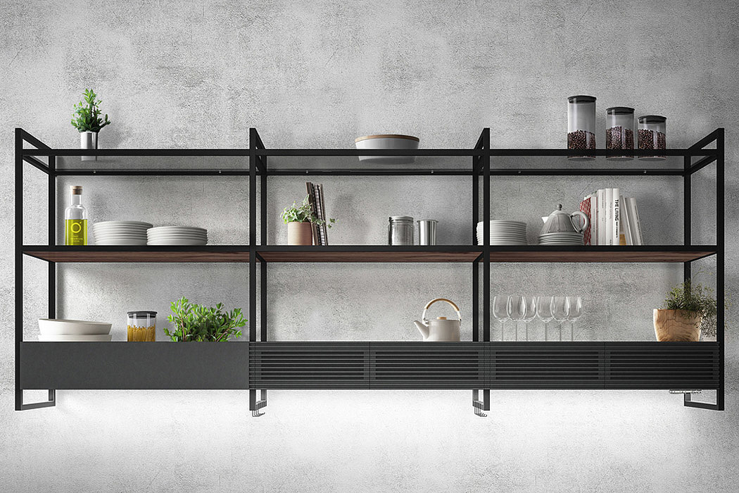 Open Suite，Smoke lampblack machine，kitchenware，Storage rack，black，