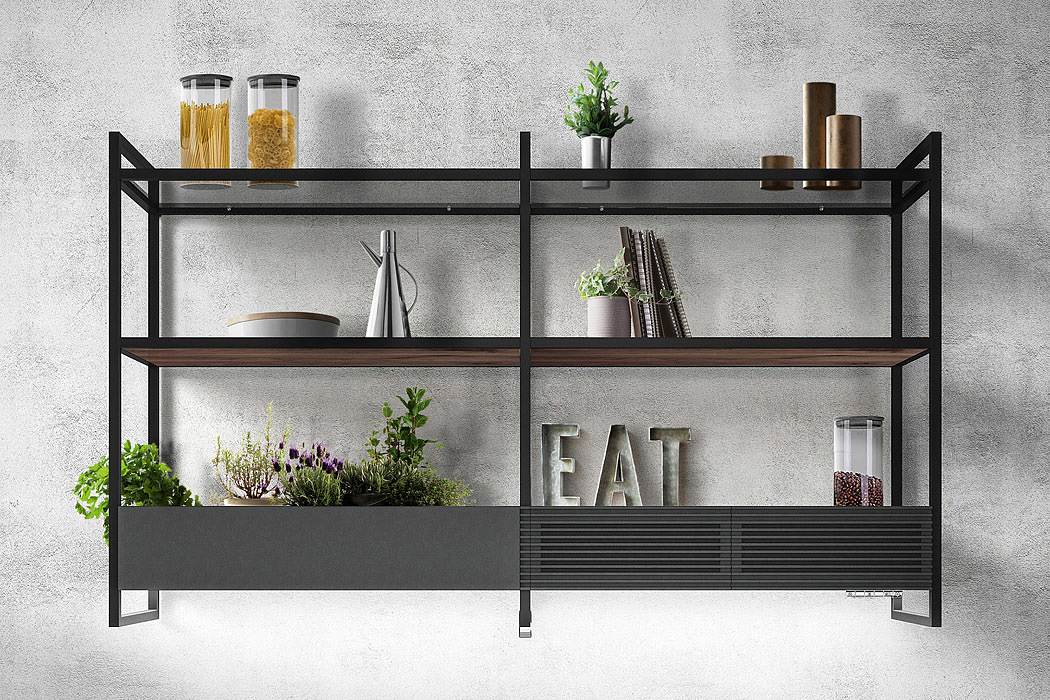 Open Suite，Smoke lampblack machine，kitchenware，Storage rack，black，