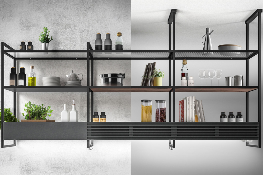 Open Suite，Smoke lampblack machine，kitchenware，Storage rack，black，