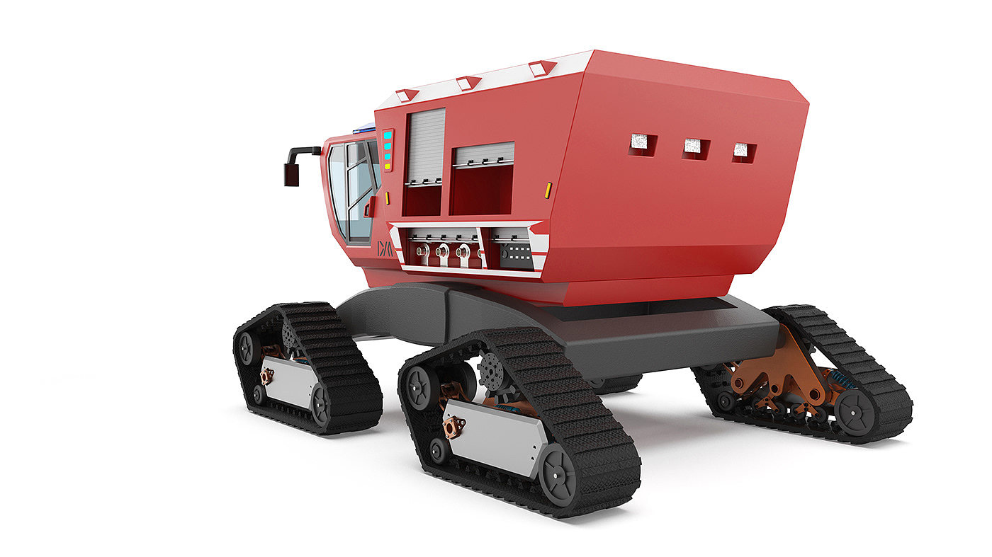 fire engine，industrial design，Large equipment，forest，Modular design，