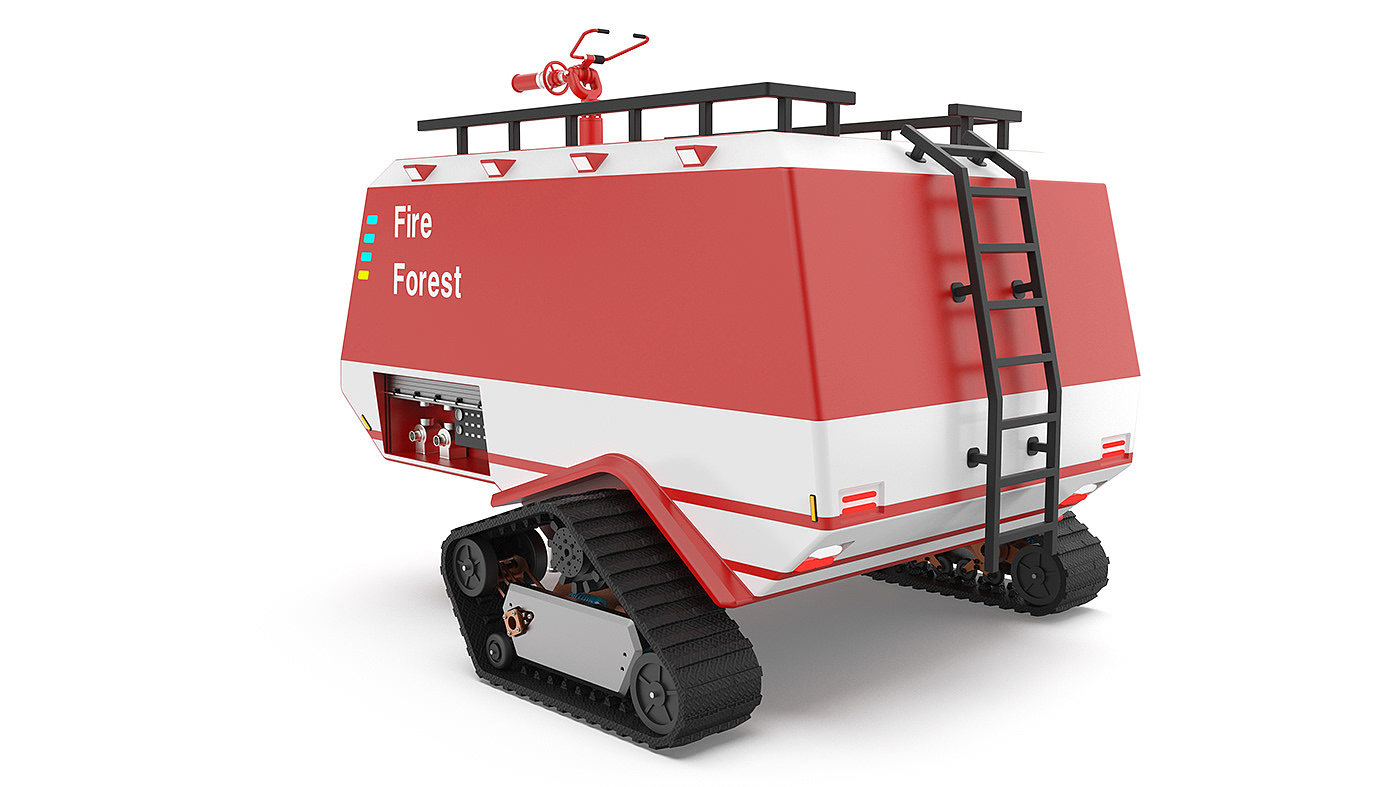 fire engine，industrial design，Large equipment，forest，Modular design，