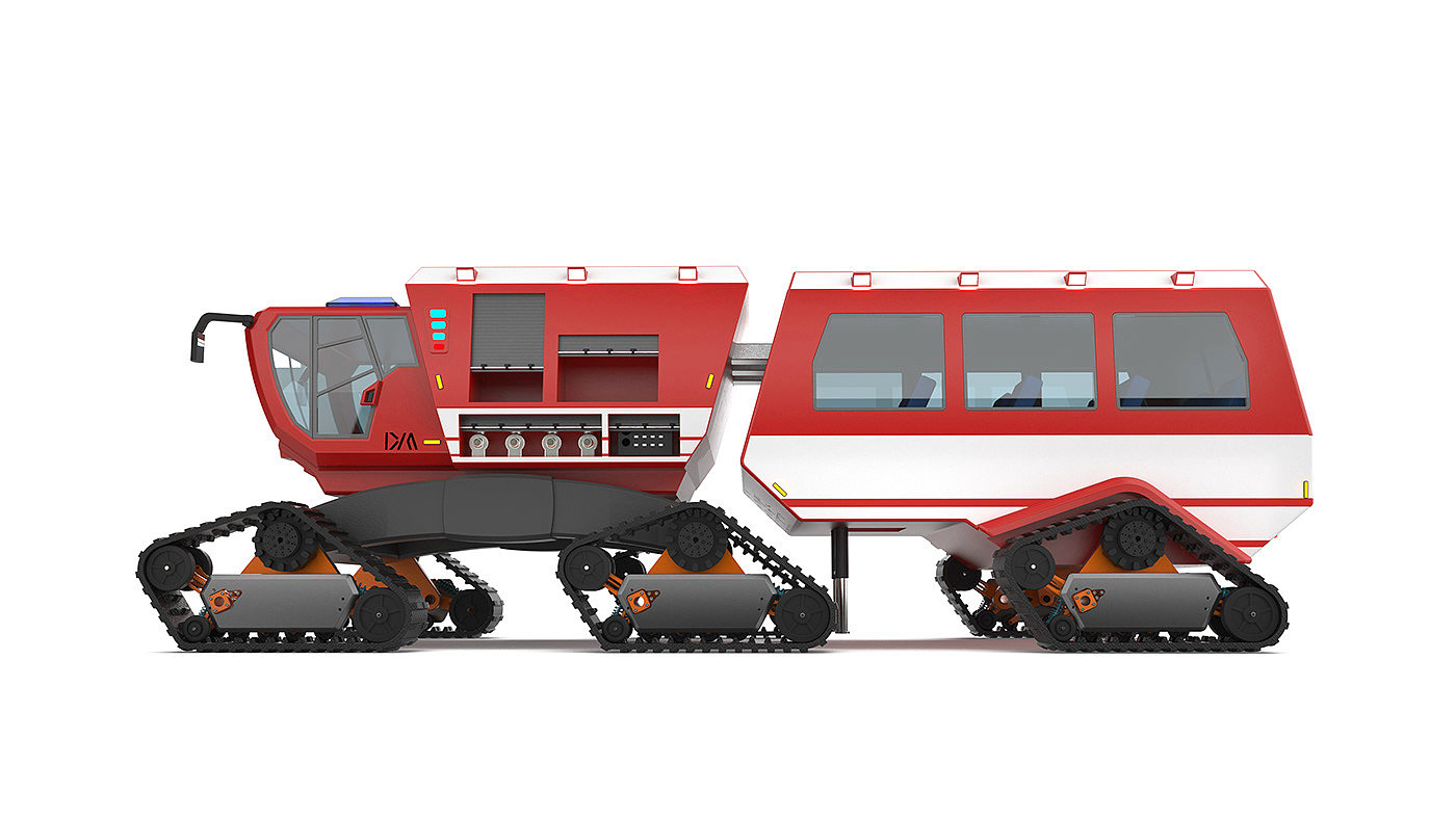 fire engine，industrial design，Large equipment，forest，Modular design，