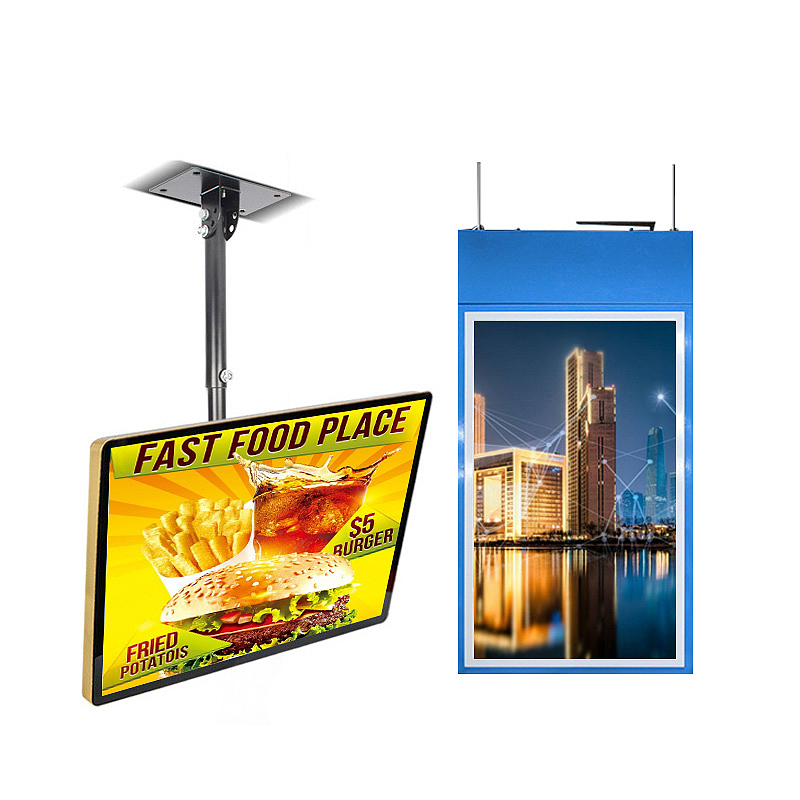 Double sided screen advertising machine is also called double-sided screen digital label，