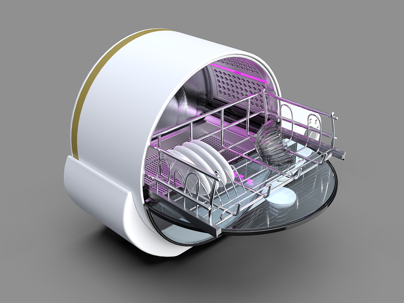 Dishwasher, modeling and rendering，