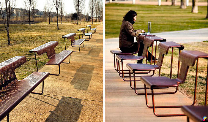 originality，bench，Human body curve，street，