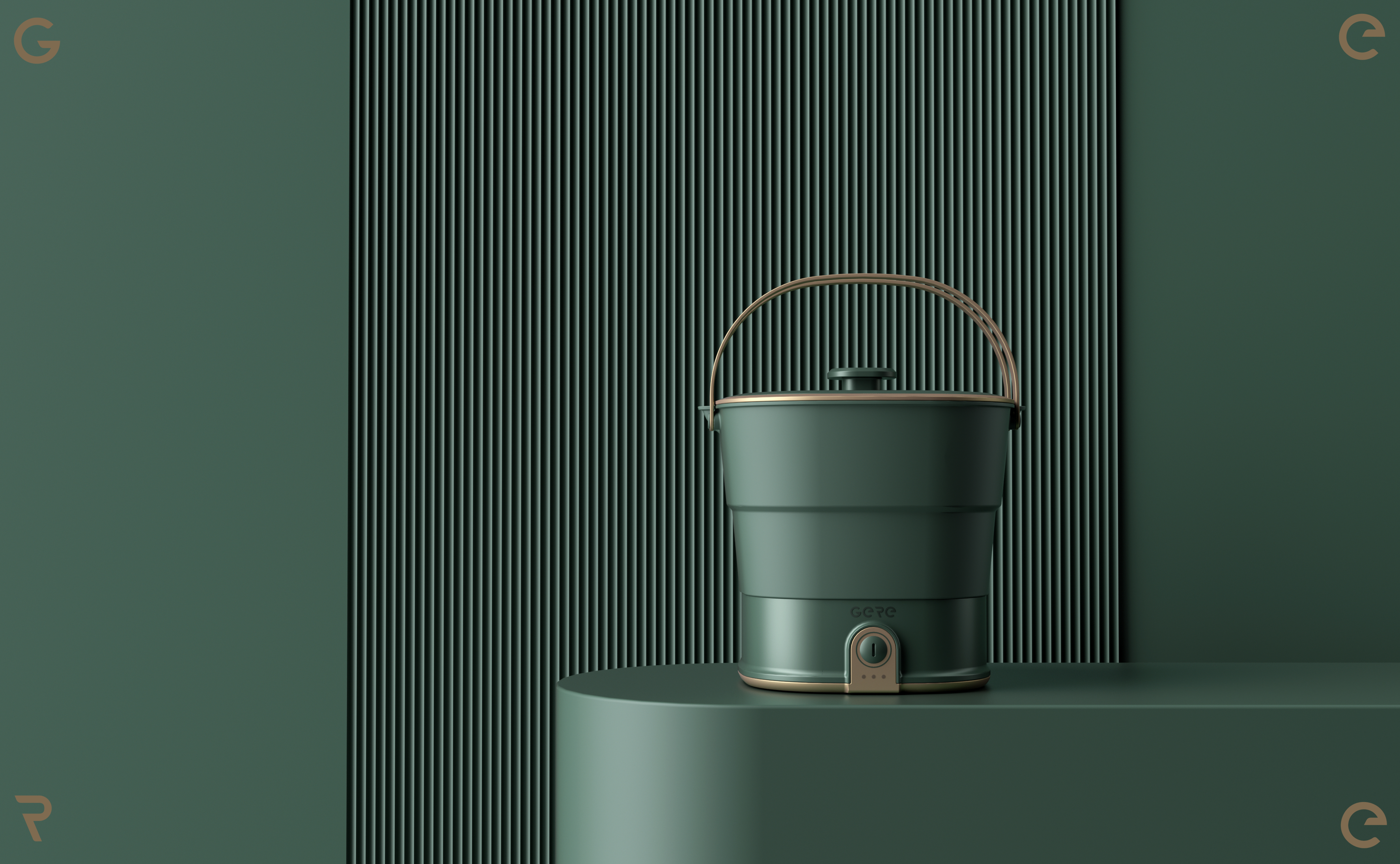 ，Folding kettle，Silica gel folding，Grey design，