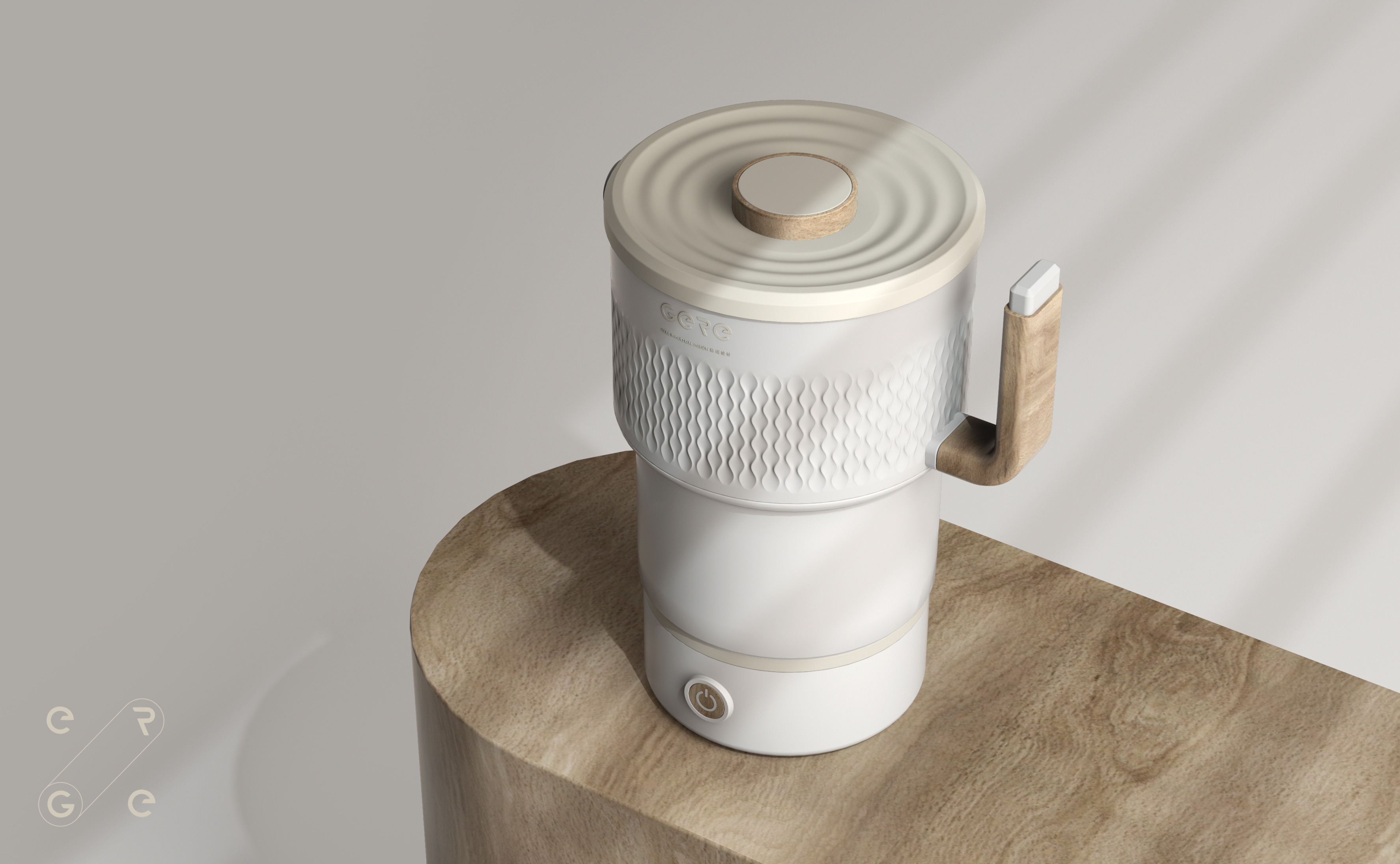 ，Folding kettle，Silica gel folding，Grey design，