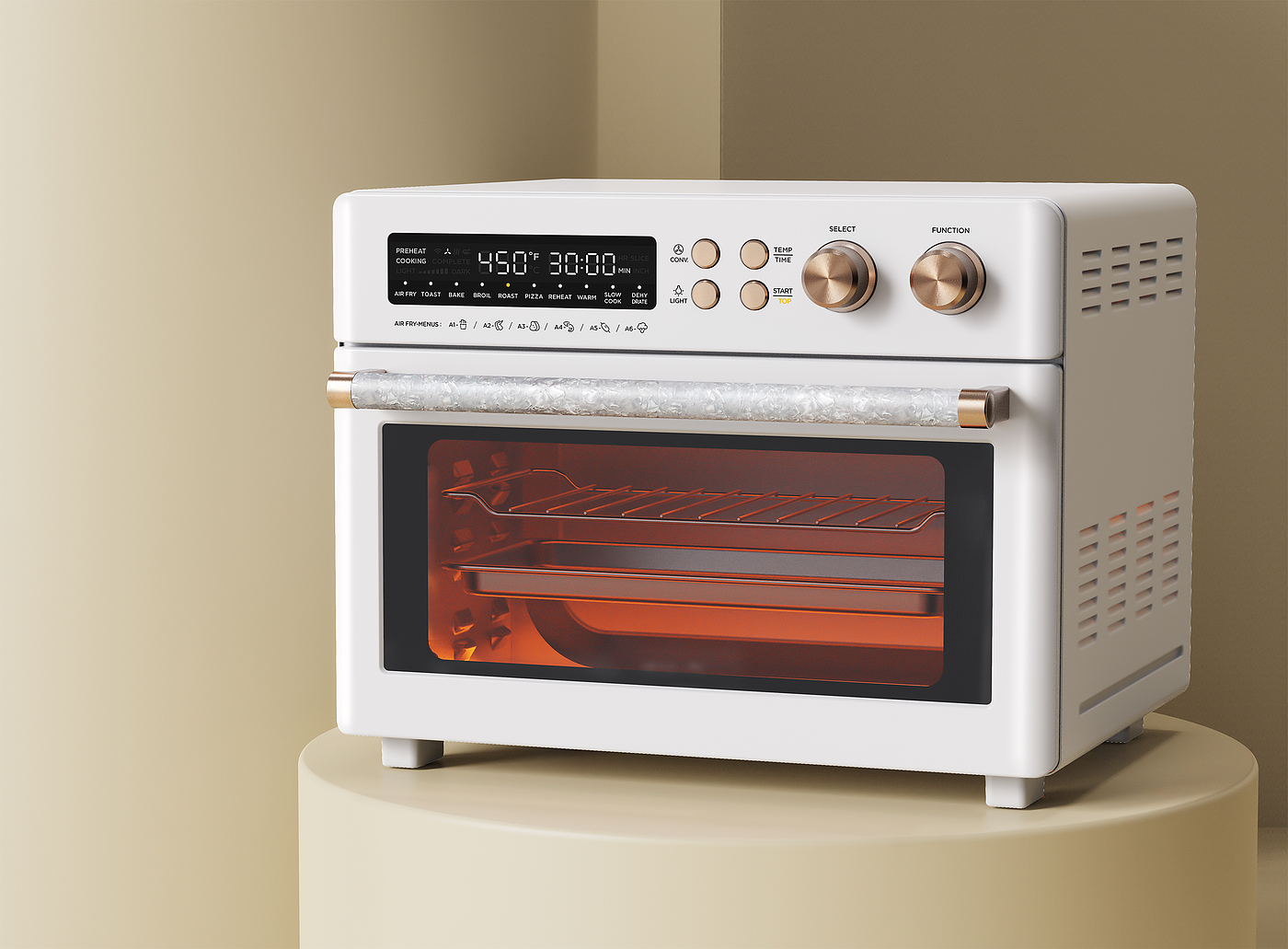 product design，industrial design，Kitchen appliances，Visual rendering，oven，Beautiful，cmf，