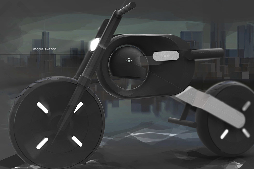 Electric motorcycle，City E-Bike，black，Vojta Výrobal，