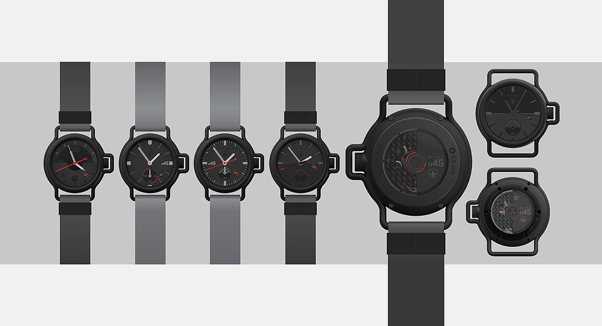 Dire N45，Dark style，automatic，Watch design，