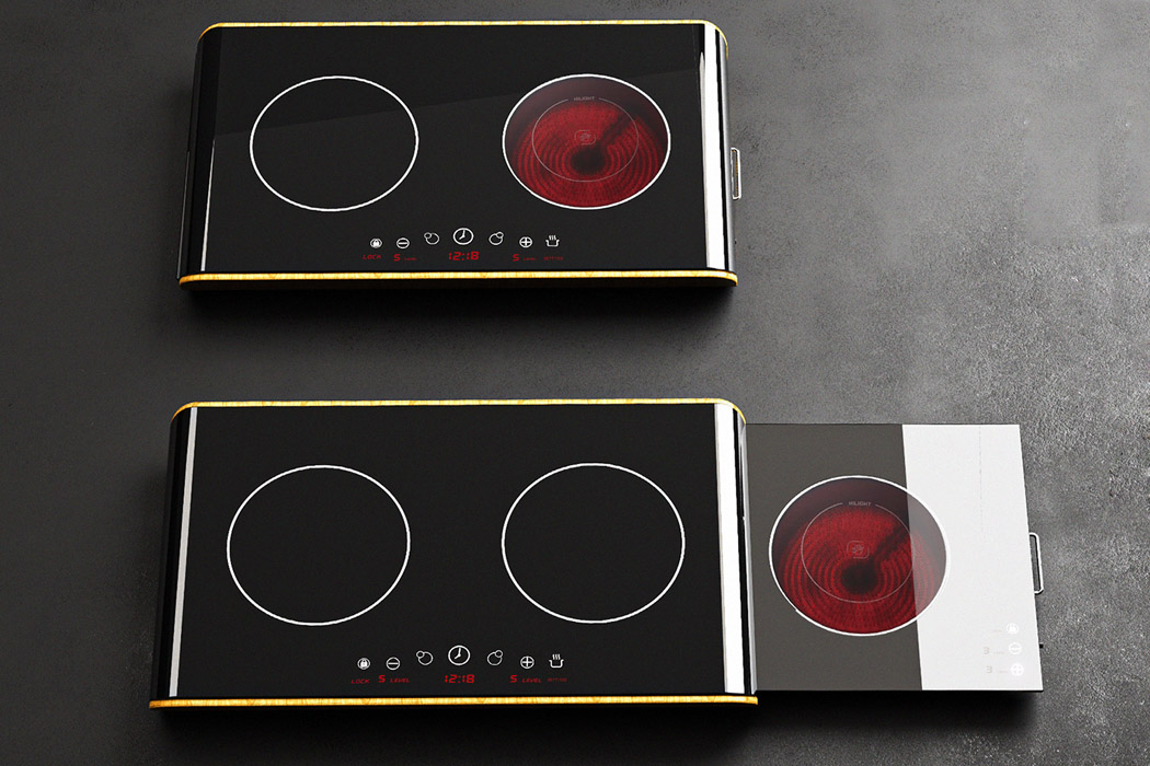 Stove table，convenient，black，Pull type，