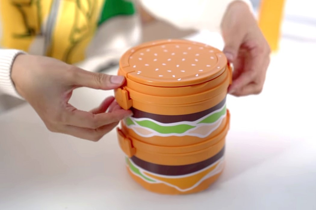 Lunch box，hamburger，stackable ，Interesting，