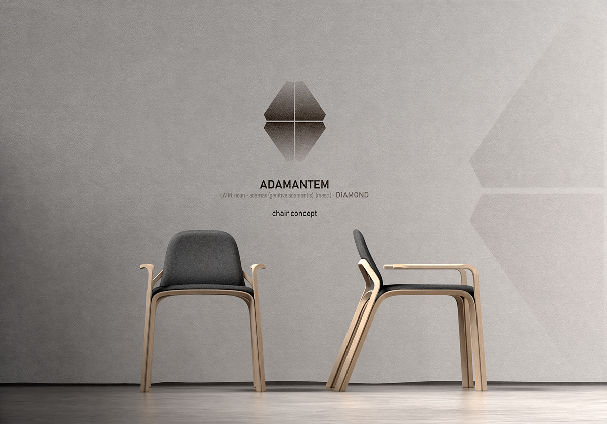 chair，wooden ，Scandinavian style，cgi，