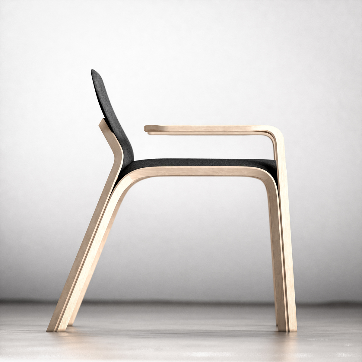 chair，wooden ，Scandinavian style，cgi，