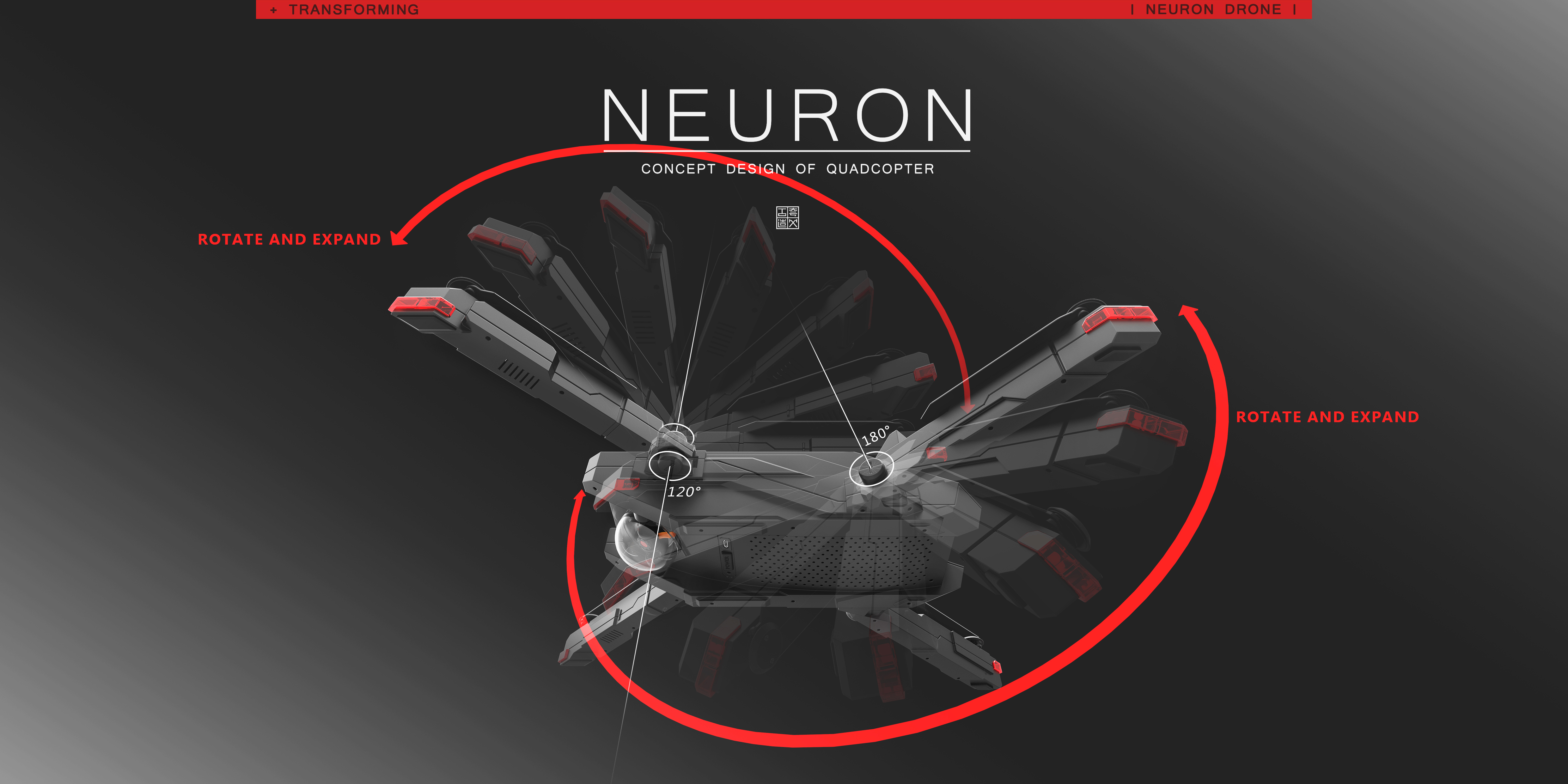 fold，Four axis，Aerocraft，UAV，all black，camera，