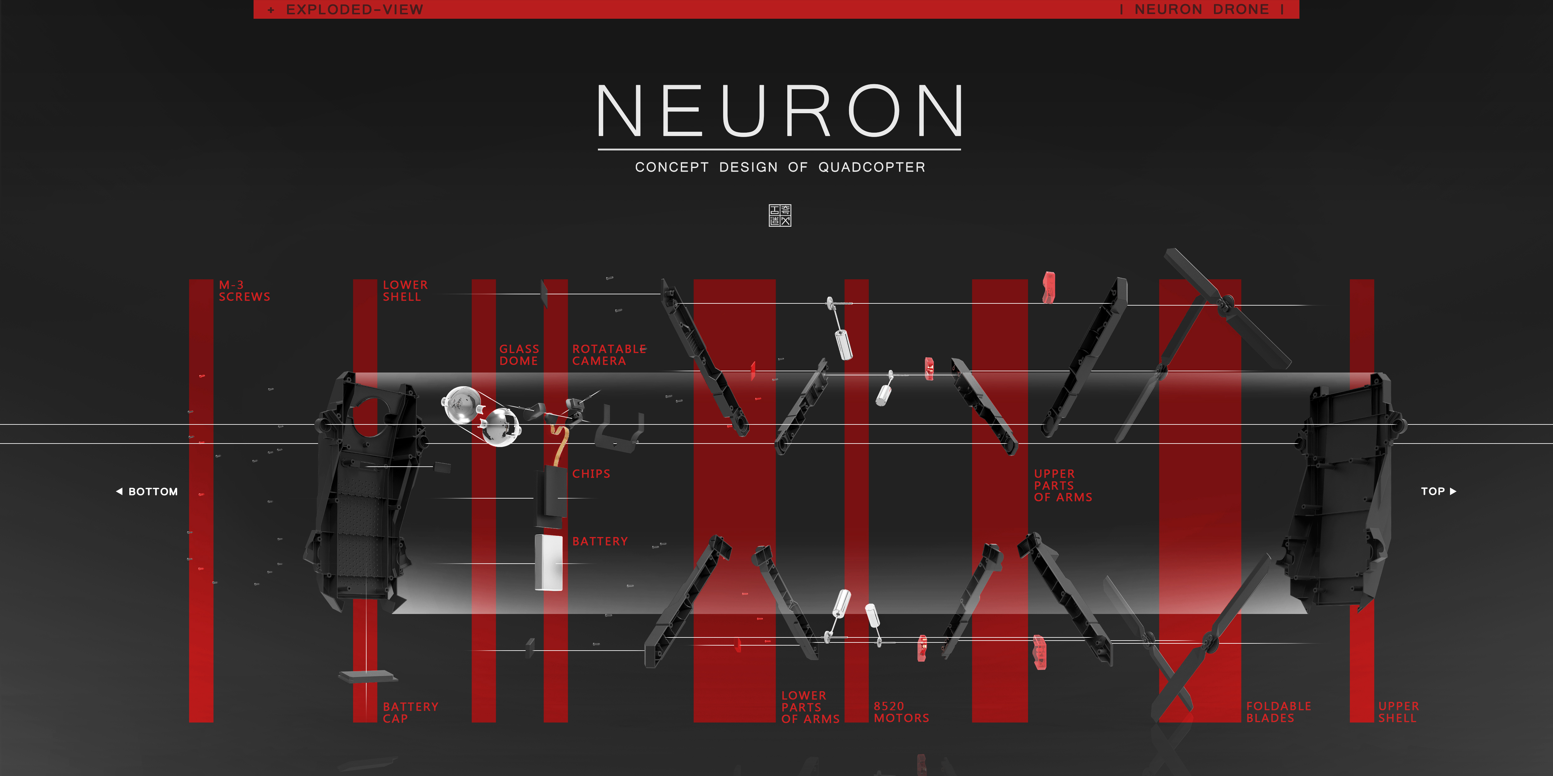 fold，Four axis，Aerocraft，UAV，all black，camera，